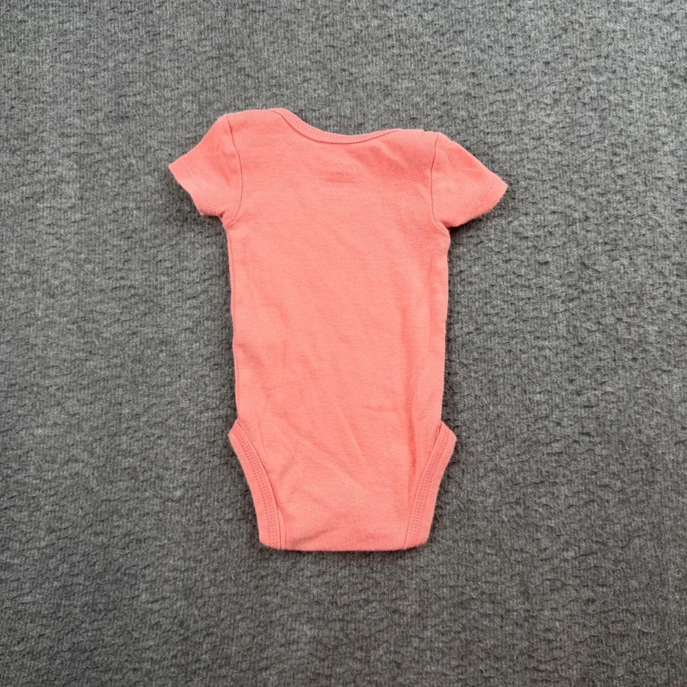 Carter's Just One You Bodysuit Kids Newborn Coral Pink Short Sleeve Snap Closure